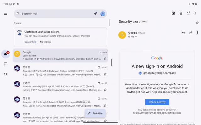 Gmail dobija podesivi raspored prikaza na Android tabletima i preklopnim telefonima