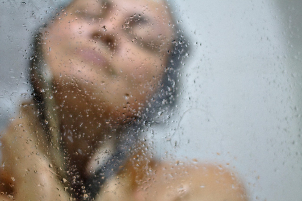 woman, bath, wet, water, glass, glass surface, bathing, taking a bath, sensual, nature, female, seductive, skin