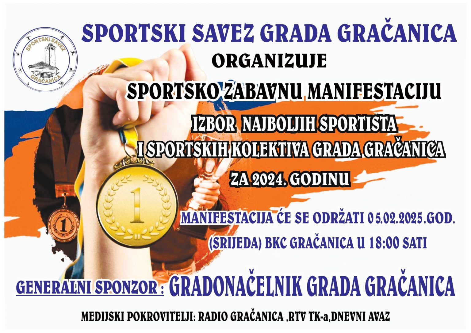 Sportski savez Grada Gračanica najavljuje manifestaciju za izbor najboljih sportista 2024. godine