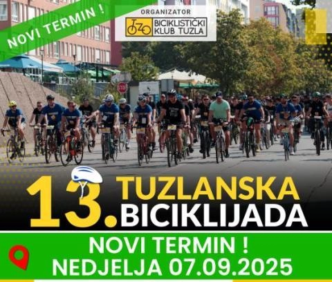 Novi termin održavanja 13. Tuzlanske biciklijade