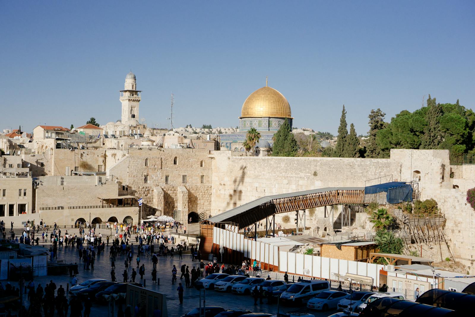 Majestic view of the Dome of the Rock and Western Wall in Jerusalem, Israel.