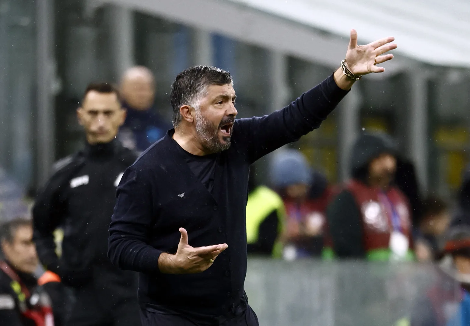 Rino Gattuso, trener u akciji na fudbalskoj utakmici