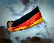 Njemacka zastava se vijori na vjetru