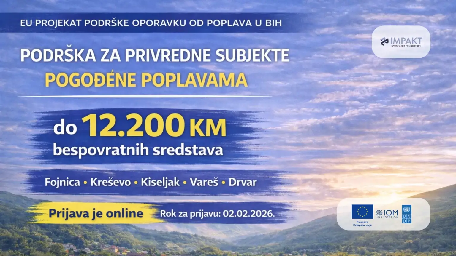 Otvoren poziv za pomoć privrednicima pogođenim poplavama 2024.