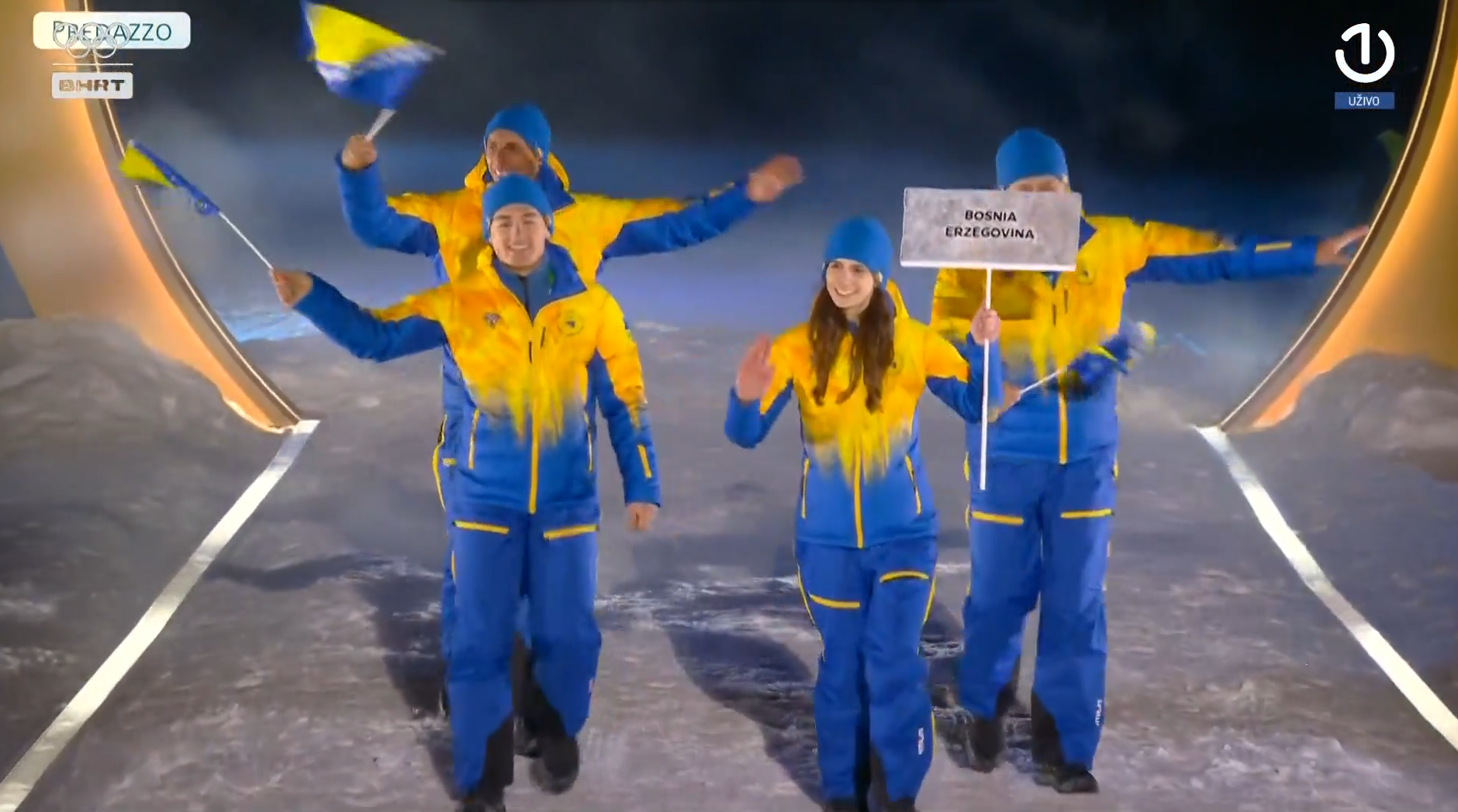 Ponos i zastava na ledu: BiH delegacija prodefilovala na svečanom otvaranju ZOI u Milanu i Cortini