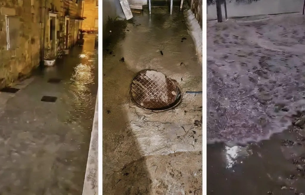 Olujni jugo i rekordna plima: Jadran u kandžama sredozemne ciklone, more poplavilo obalu