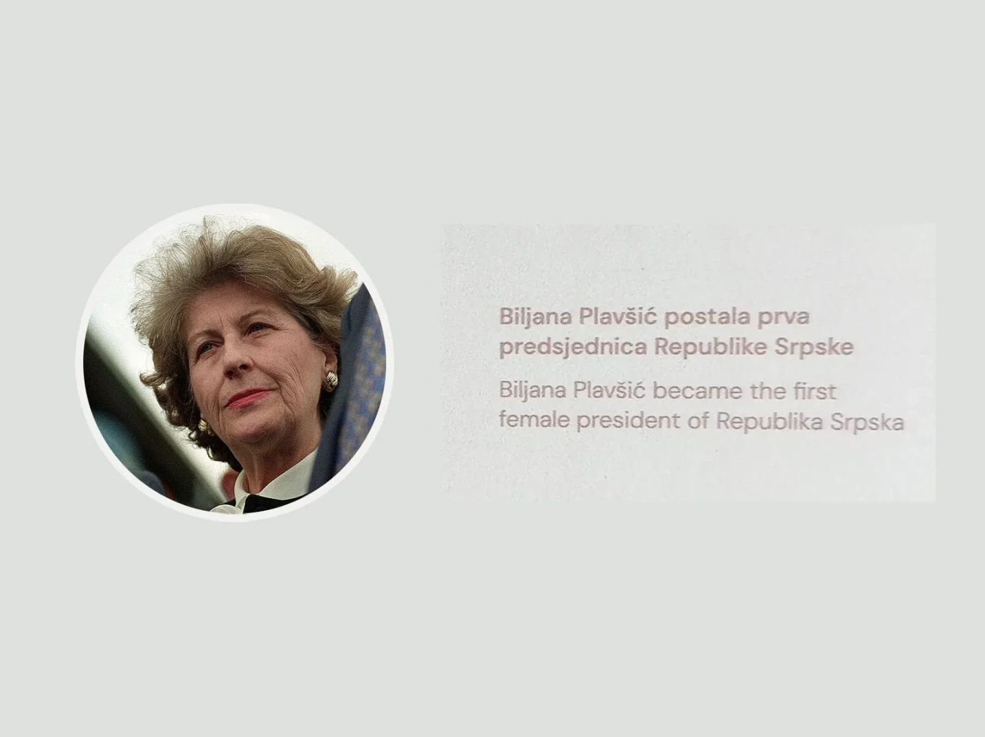 Biljana Plavšić, prva predsjednica Republike Srpske
