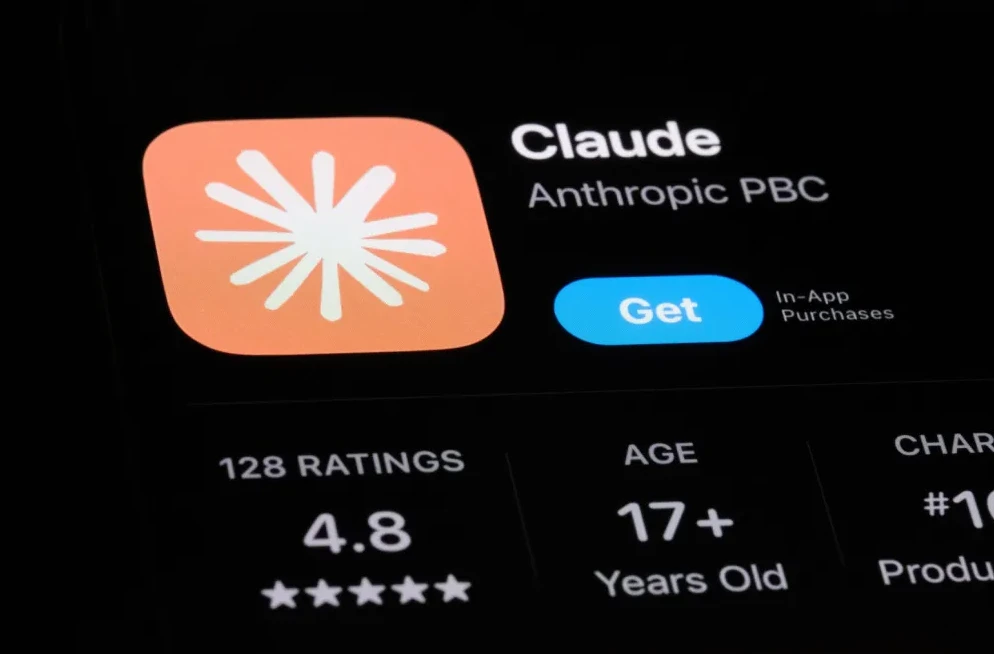 Ekran aplikacije Claude sa logom i dugmetom "Get".