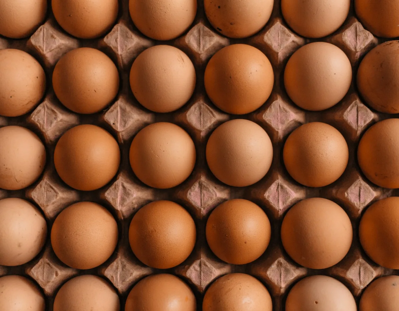 Puna podloga smeđih i bijelih jaja