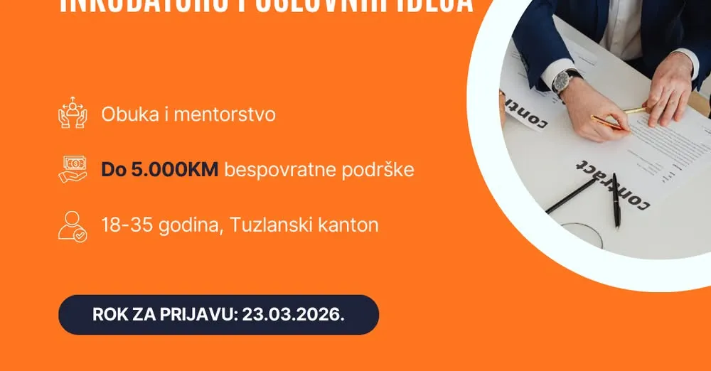 Mladi u Tuzlanskom kantonu mogu dobiti do 5.000 KM bespovratnih sredstava: Otvoren je novi ciklus IMPAKT inkubatora