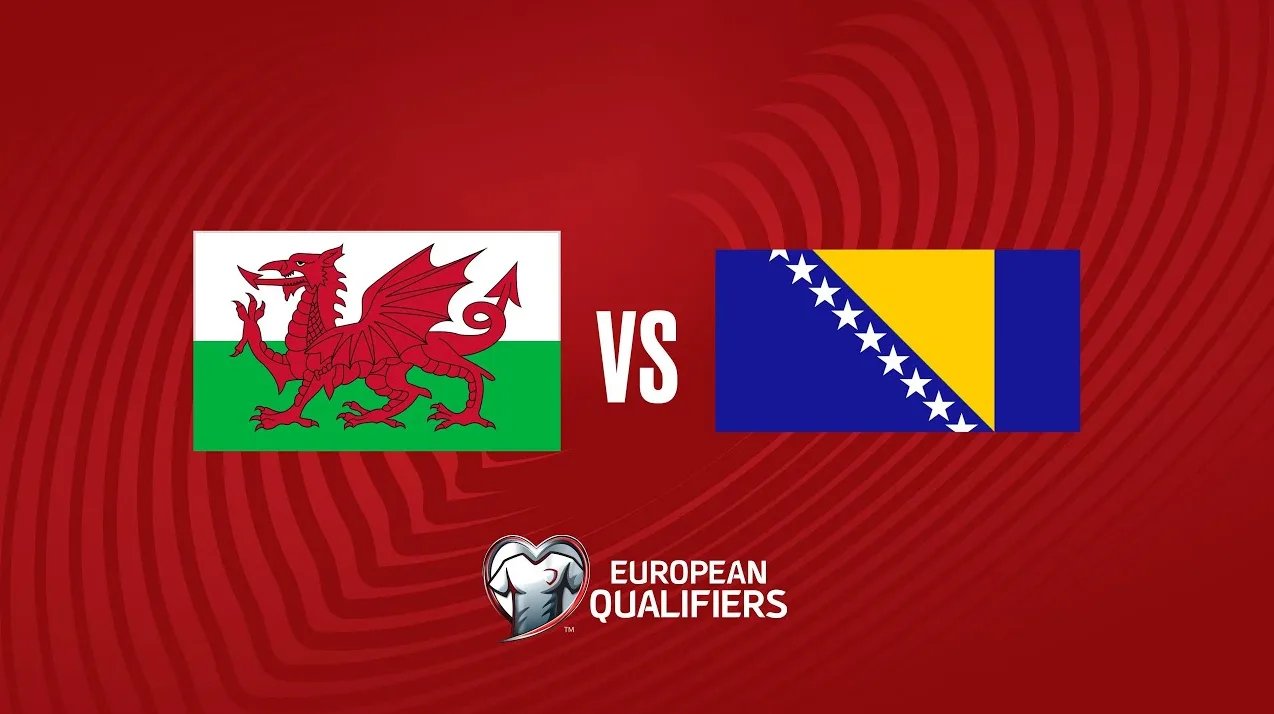 Zastava Velsa sa zmajem i zastava Bosne i Hercegovine sa zvijezdama