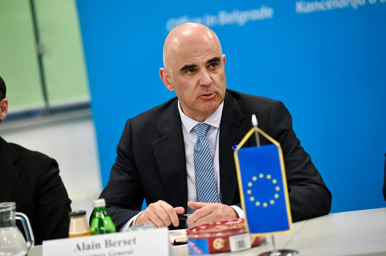 Alain Berset sa zastavom Evropske unije