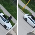 Divljanje u Tuzli: Palicom razbijao auto pa propao kroz krov, policija ga uhapsila