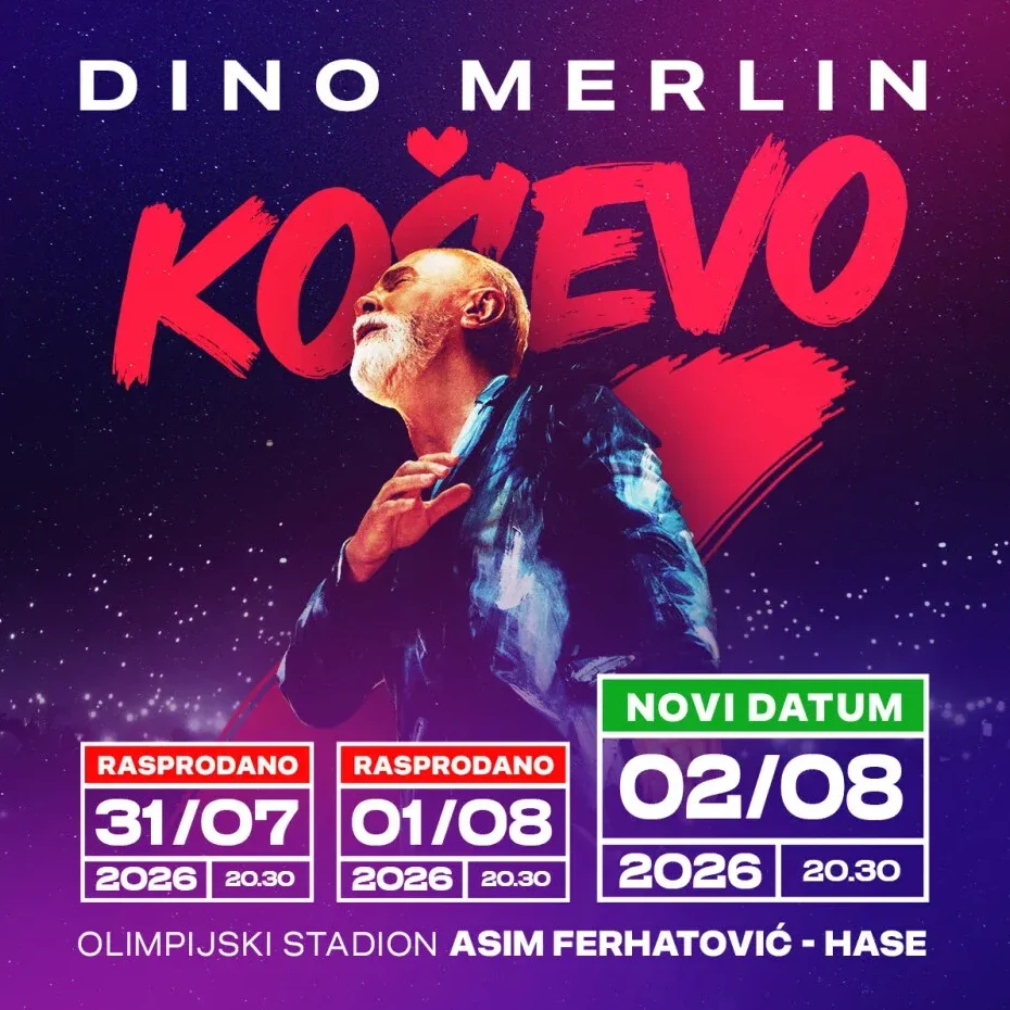 Dino Merlin koncert na Koševu 2026.