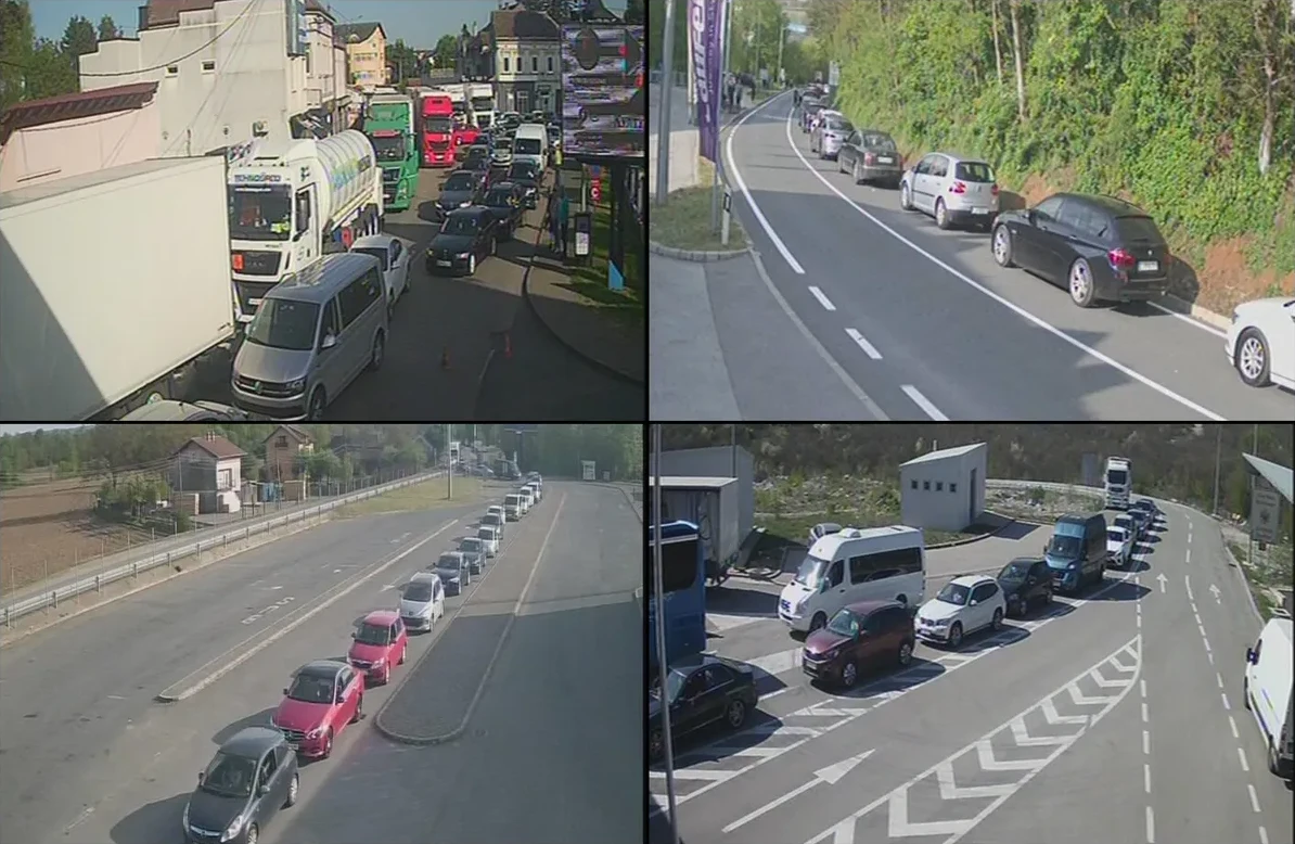 Kolona vozila na graničnom prelazu.