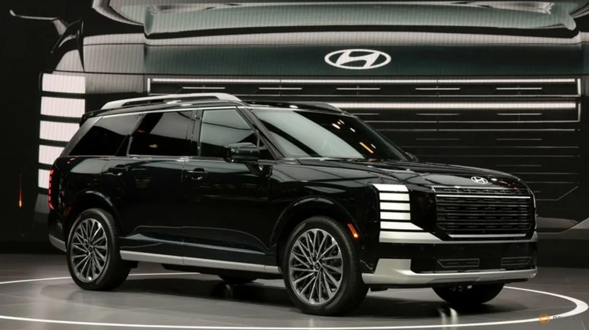 Crni Hyundai Palisade automobil na izložbi