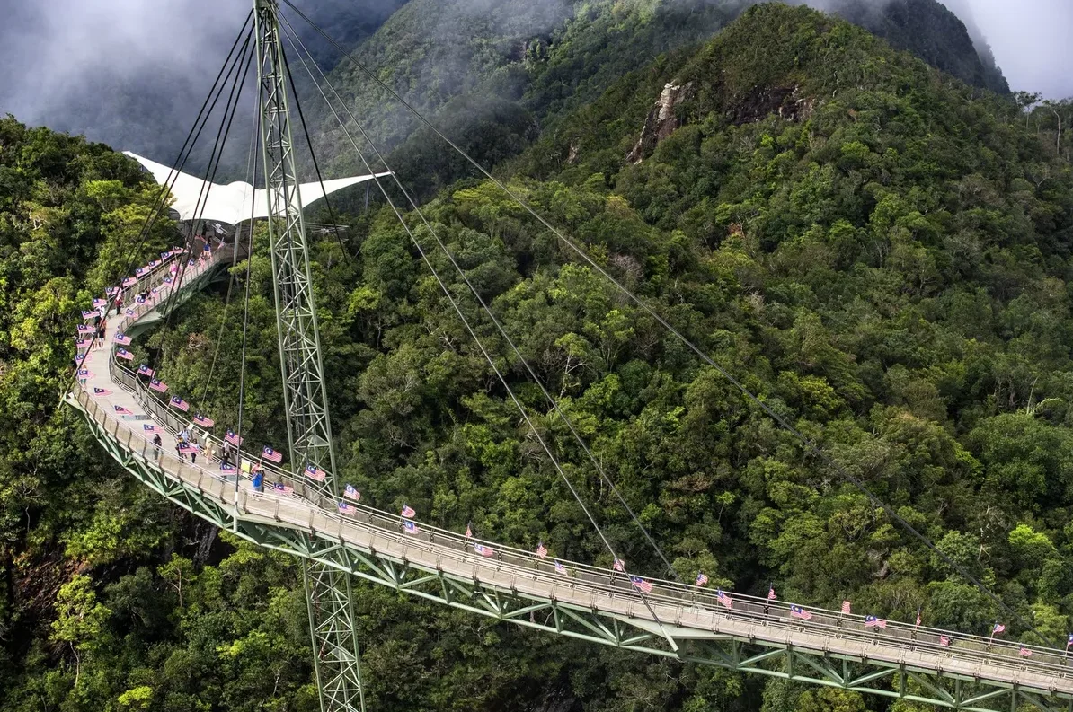 Malažanska zastava na Sky Bridgeu Langkawi