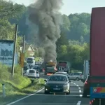 Požar na cesti kod Srebrenika: Kamion u plamenu, kolone duge nekoliko kilometara