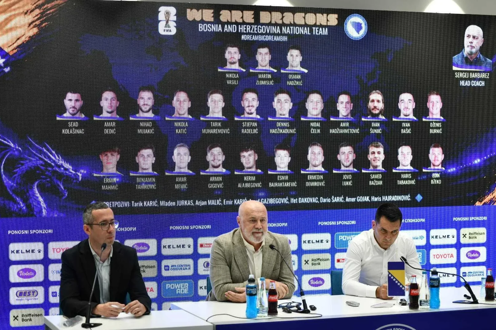 Spisak igrača Nogometne reprezentacije Bosne i Hercegovine sa trenerom Sergejem Barbarezom