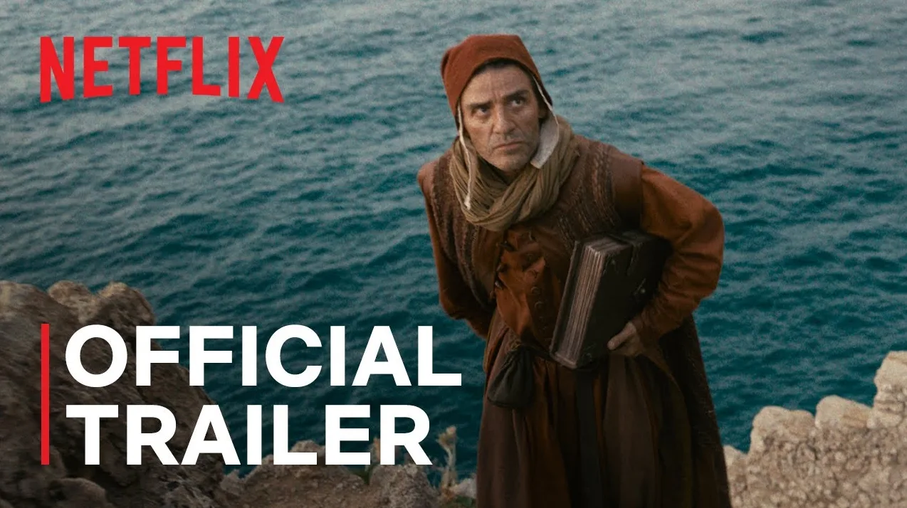 Oscar Isaac u kostimu iz trailer-a za Netflixovu seriju u prirodi uz more.