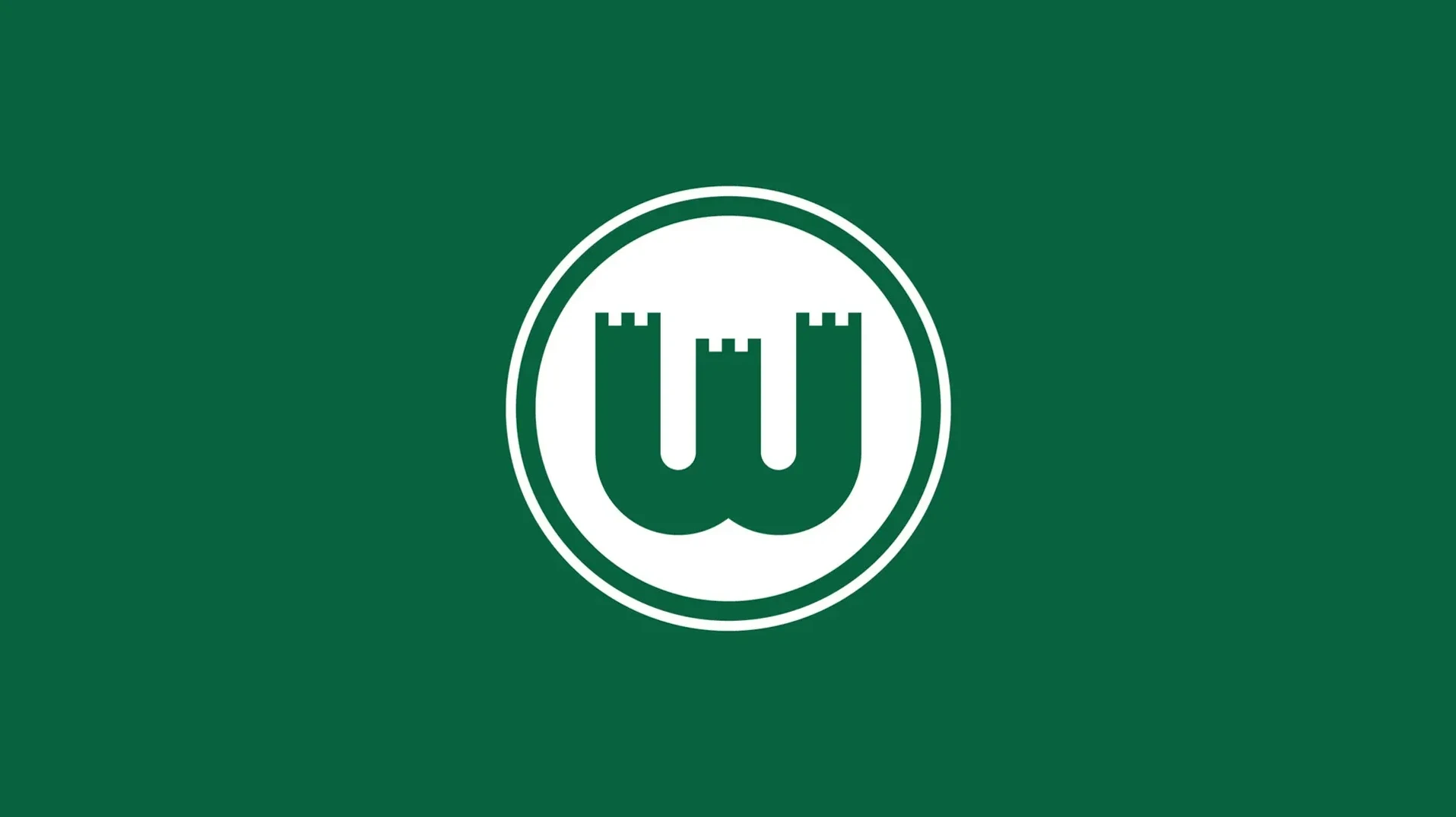 Grb fudbalskog kluba VfL Wolfsburg u krugu na zelenoj pozadini