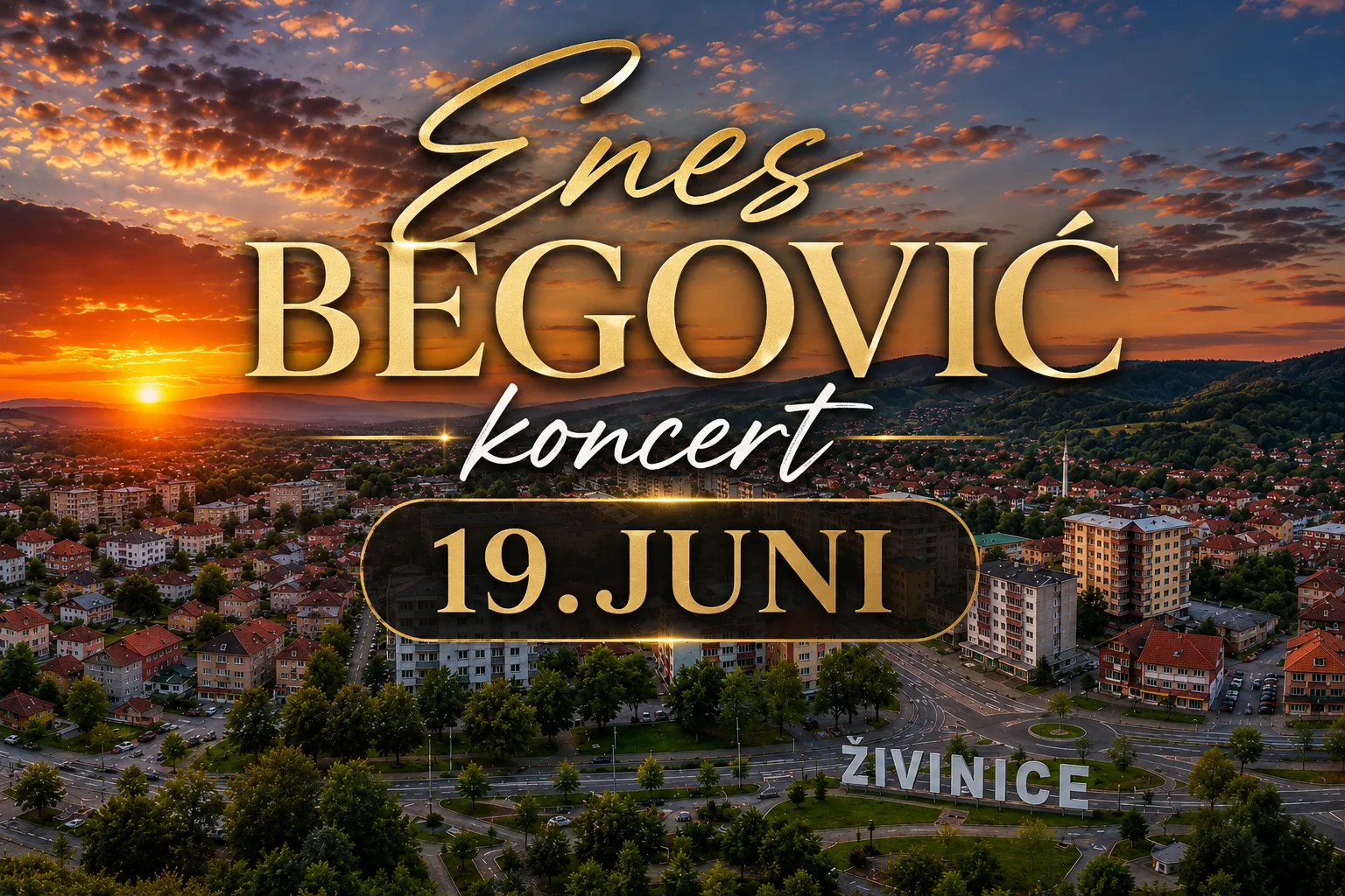 Koncert Enesa Begovića za Dan grada u Živinicama Koncert Enesa Begovića za Dan grada u Živinicama