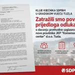 SDP u Gradskom vijeću Tuzla traži smanjenje cijena usluga Komemorativnog centra