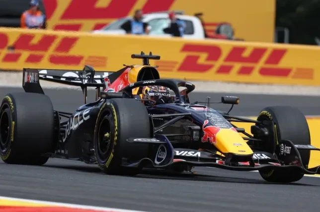 Formula 1 bolid Red Bull Racinga sa vozačem u kokpitu juri stazom.