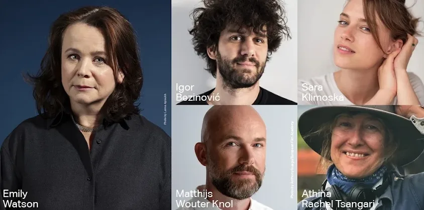 Portreti petoro profesionalaca iz filmske industrije: Emily Watson, Igor Bezimović, Sara Klimoska, Matthijs Wouter Knol i Athina Rachel Tsangari.