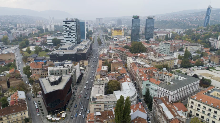 Sarajevo grad iz ptičije perspektive