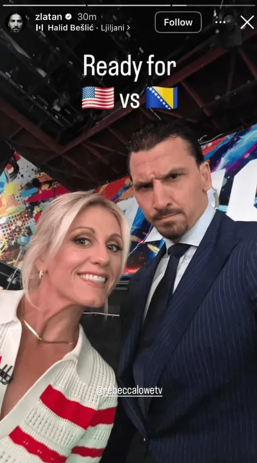Zlatan Ibrahimović i Rebecca Lowe spremni za utakmicu SAD-a protiv Bosne i Hercegovine.