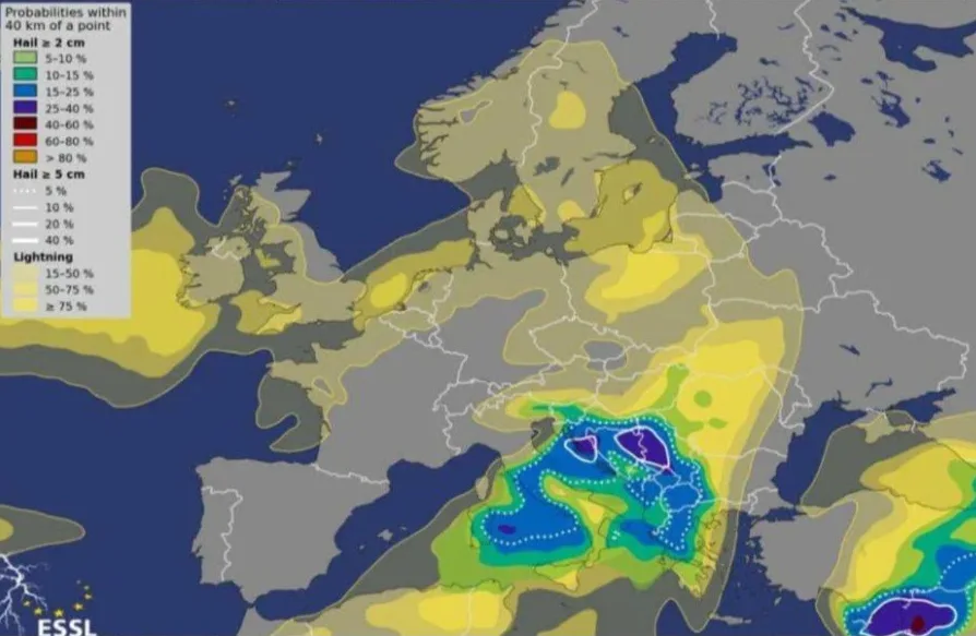 Meteorološka karta najavljuje prljavu kišu