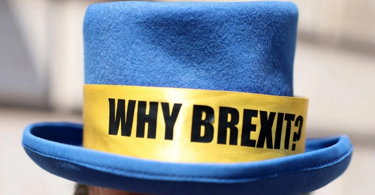 Šešir sa natpisom 'Why Brexit?'