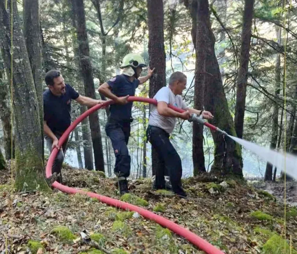 Gašenje požara na Plješevici