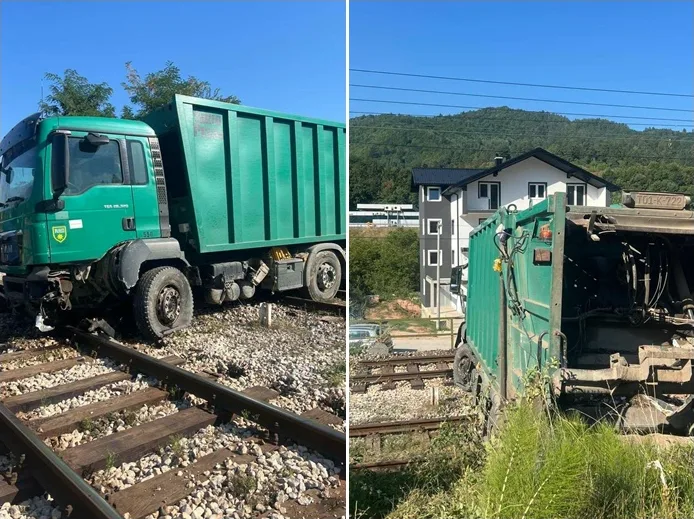 Kamion na željezničkoj pruzi