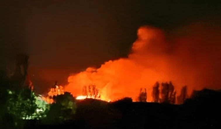 Požar nakon napada dronovima